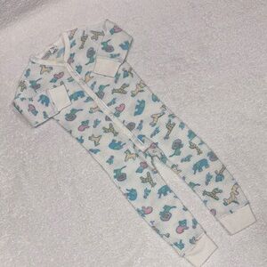 Vintage baby Morgan animal print thermal snap unisex sleeper 12/18m